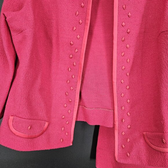 Vintage Amy Adams Knits Skirt Suit Womens Medium Studded Jacket Skirt Set 80s - Picture 3 of 16